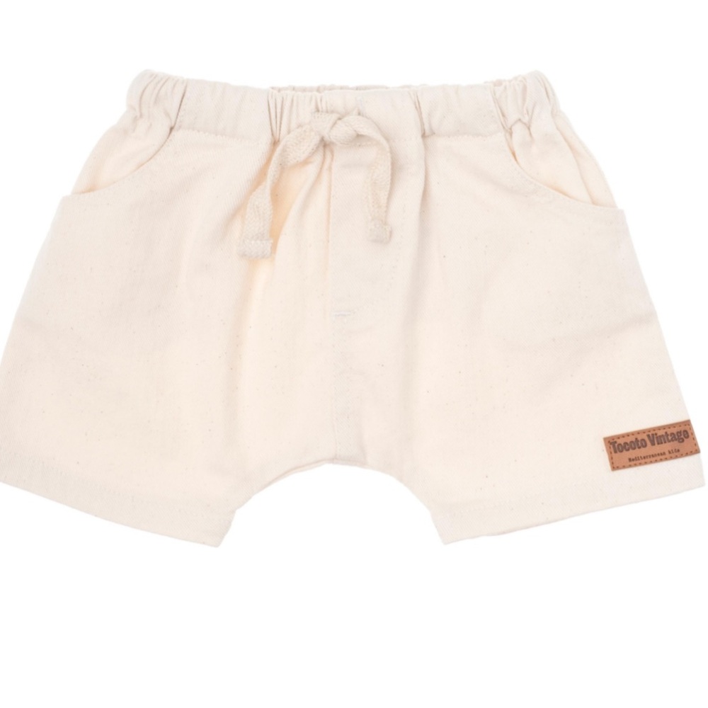 Tocoto Vintage Baby Twill Shorts Bermuda Style - Off White